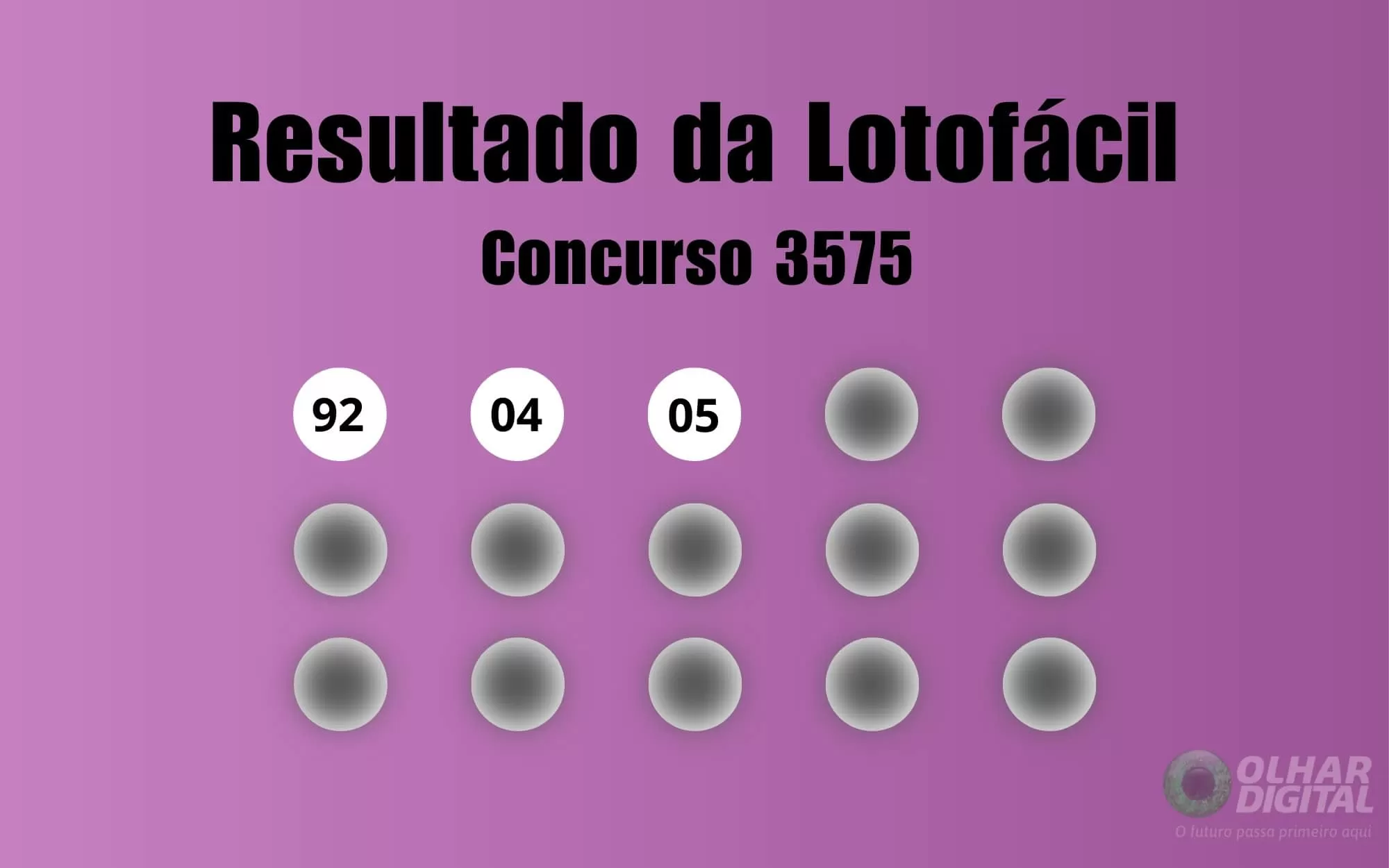 Resultado da Lotofácil de hoje: veja números e ganhadores do concurso 3575 (terça, 30/12)