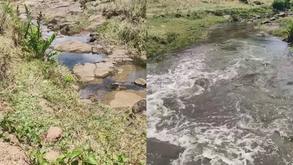 Cabeça d’água surpreende ao transformar rio seco em poucos segundos