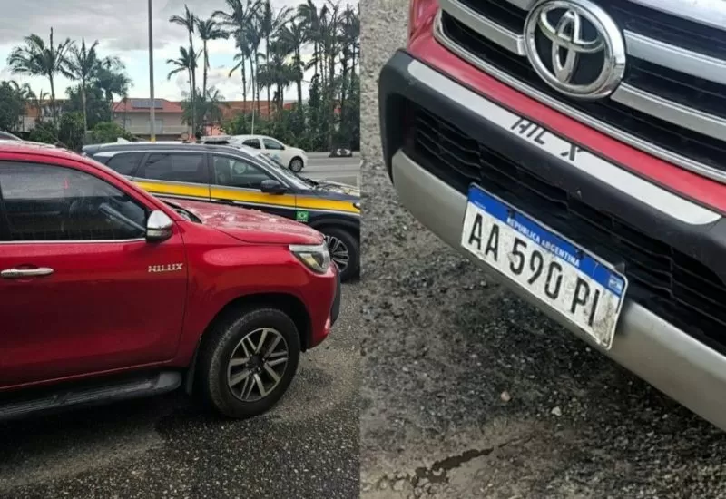 Após ser furtada em SC, picape argentina é recuperada com placas adulteradas durante fiscalização da PRF
