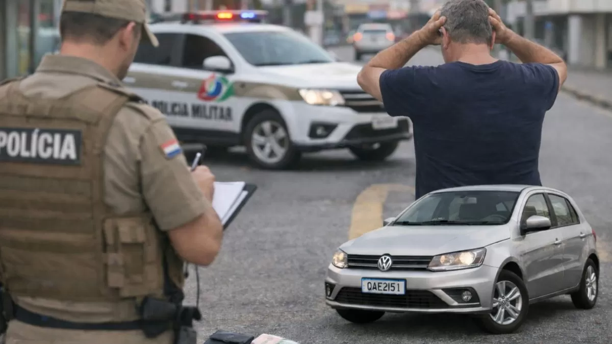 Carro é furtado no Centro de Indaial e proprietário percebe crime pela manhã