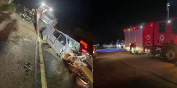 Homem e criança ficam gravemente feridos em colisão envolvendo 3 veículos em Indaial