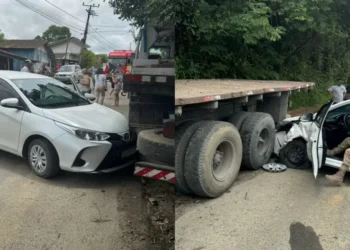 Idoso sofre mal súbito e colide com caminhão em Ituporanga