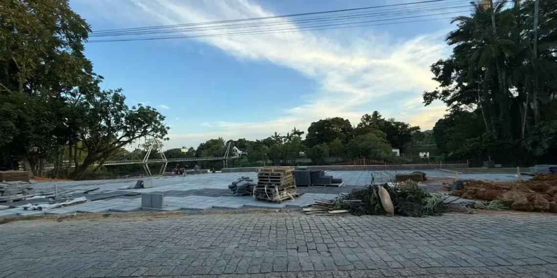 Já viu como está ficando a Praça do Cicloturismo, ao lado da BierDamm, em Timbó?