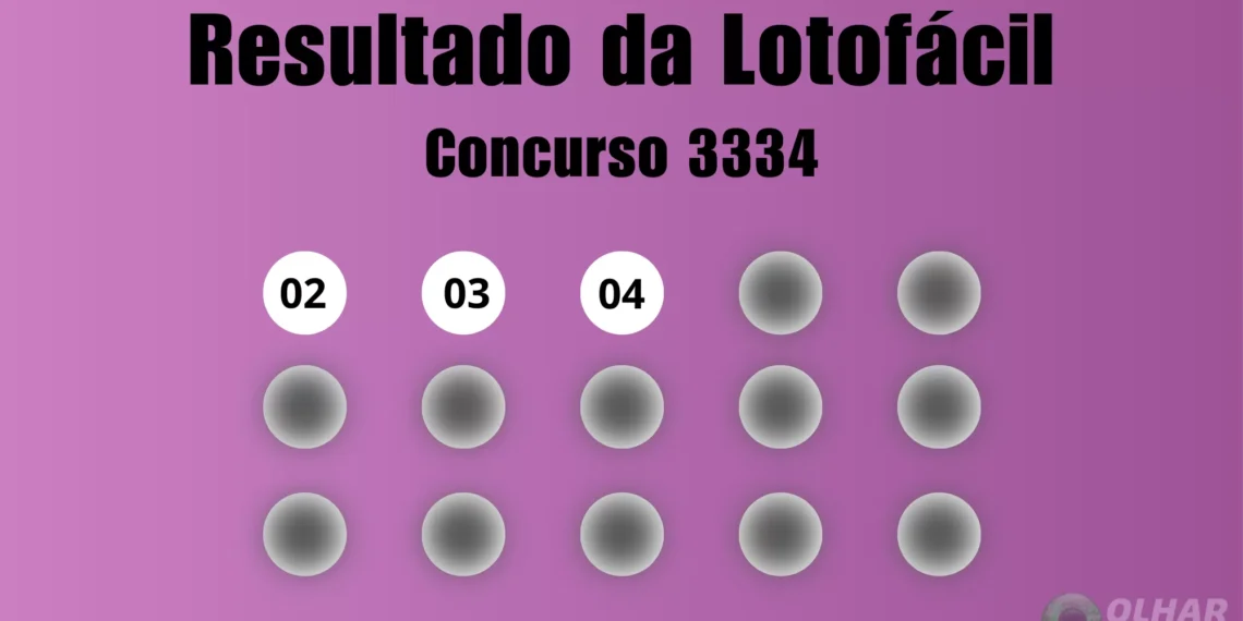 Lotofácil 3334: veja resultado de hoje, quarta-feira (5)