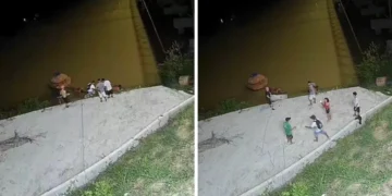 Grupo de adolescentes vandaliza flutuante de captação de água em Gaspar