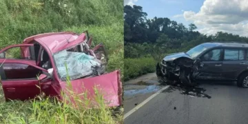 Fuga após roubo termina em grave colisão na BR-101 e deixa quatro feridos