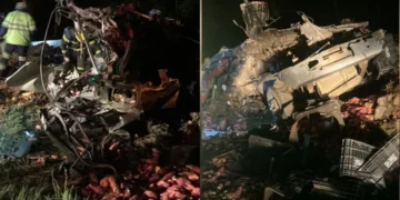 Colisão entre caminhões na BR-116 deixa dois mortos em Ponte Alta, SC