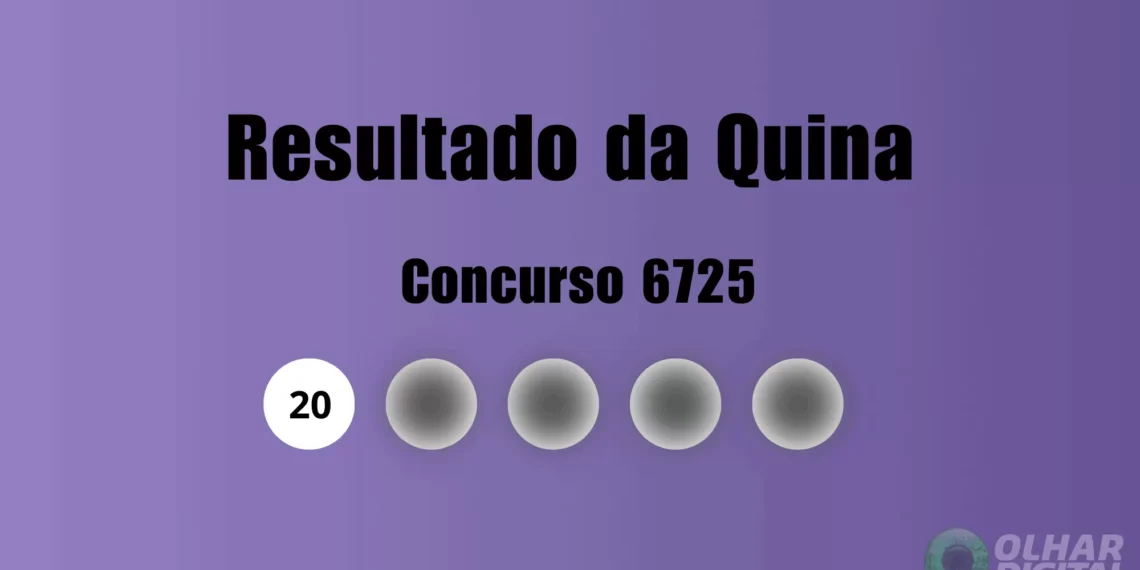 Quina 6725: veja resultado de hoje, sexta-feira (9)