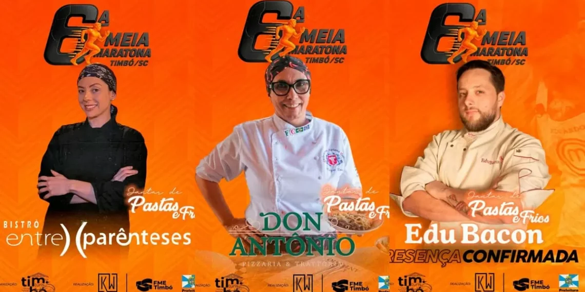 Timbó terá jantar de Pastas e Frios neste sábado antes da Meia Maratona