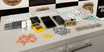 Operação contra o tráfico apreende itens comuns ao narcotráfico e anabolizantes em Gaspar