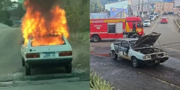 Mulher é presa em SC após preferir incendiar carro do que deixa-lo com o guincho