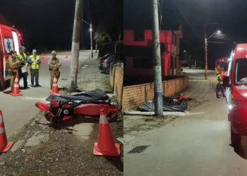 Motociclista morre após colisão contra poste em Trombudo Central