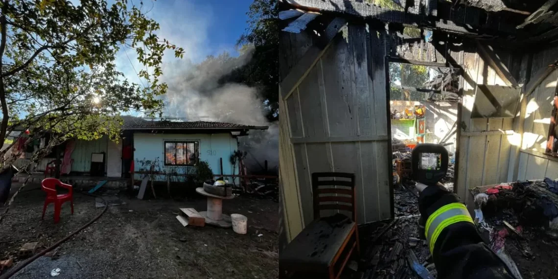 Idoso é retirado de casa em chamas em Pomerode com 60% do corpo queimado
