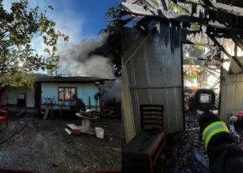 Idoso é retirado de casa em chamas em Pomerode com 60% do corpo queimado