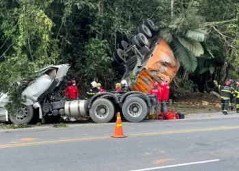Caminhoneiro morre após carreta sair da pista entre Jaraguá do Sul e Pomerode