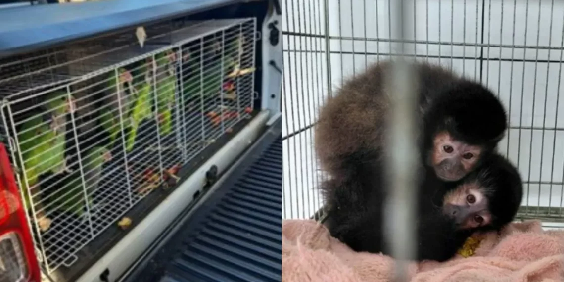 Ibama resgata 174 aves e primatas de criadouro irregular em SC após constatar maus-tratos graves