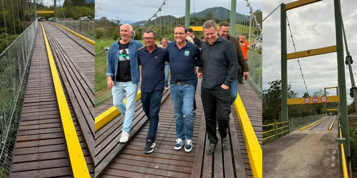 Ponte Pênsil do Cedrinho é entregue oficialmente após quase quatro anos de espera em Timbó