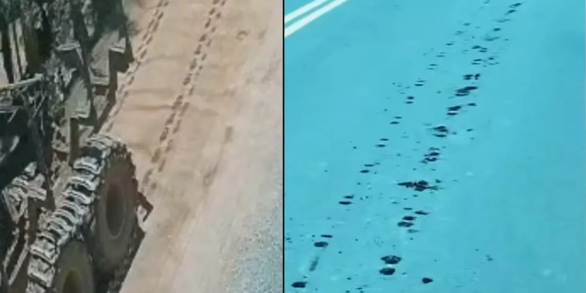 Exclusivo: Câmeras flagraram máquina que teria danificado asfalto recém-feito em Rio dos Cedros