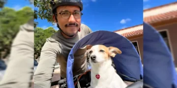 Força e coragem: após vencer câncer terminal, ciclista que partiu de Blumenau percorre o Brasil com sua cachorra
