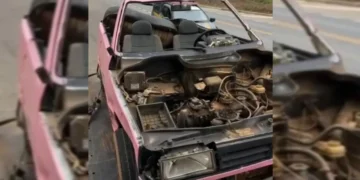 Fiscalização da PRF apreende Fiat Uno sem teto; abordagem revela carro totalmente modificado