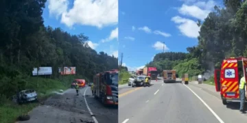 Acidente em rodovia de SC deixa duas mortes, entre elas uma criança de 11 anos