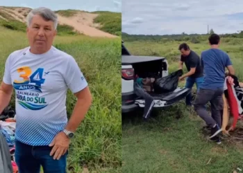 Prefeito denuncia descarte irregular de roupas em praia de SC e pede apoio da população