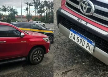 Após ser furtada em SC, picape argentina é recuperada com placas adulteradas durante fiscalização da PRF