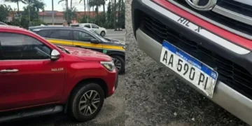 Após ser furtada em SC, picape argentina é recuperada com placas adulteradas durante fiscalização da PRF