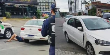 Homem é preso após tentar atropelar pessoas e colidir contra viatura da PM em Blumenau